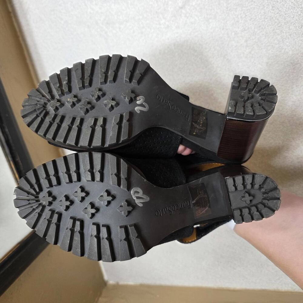 Franco Sarto Black Perforated Peep Toe Heeled Sandals- 7.5 NWOT - Picture 5 of 7